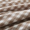 Silnuo Taupe/White Plaid Ruffled Body Pillow Cover Washed Cotton Farmhouse