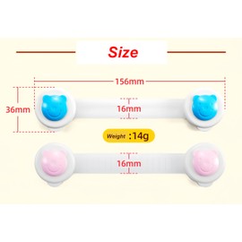 CouSweoart Fridge Lock for Kids,4 Pack Child Safety Straps Locks No Drilling Bear Model Cabinet Locks for Babies with Stronger Adhensive Tape (Pink)