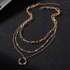Deluxe Collar Multi Capa 3 Cadenas Dije Aro Regalo Febrero
