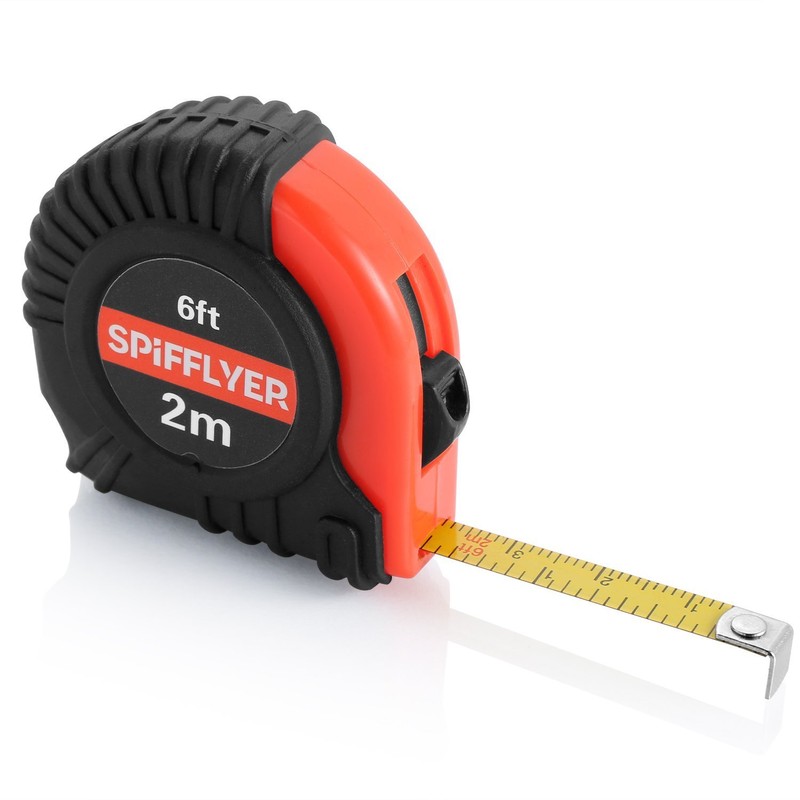 Spifflyer 2pc Mini Tape Measure Keyring Measuring Tape Retractable 2M