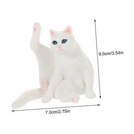KONTONTY 2pcs Realistic Cat Figurine Decorative Small Cat Ornaments for Desktop Garden Decor Vivid Kitten Sculptures Lightweight