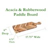 Lipper International Acacia and Rubberwood Herringbone Charcuterie Paddleboard for Hors
