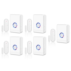 GREENCYCLE Wireless Door Sensor Chime Door Open Alarm, Door Chime for Business When Entering, Shop Entry Chime System for Home Security Shop Office, 600FT Long Range, 48 Ringtones 5 Volume Level, 5PK