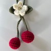 Crochet Car Accessory - Color/ Item: Red Cherry