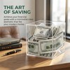 Clear Acrylic Money Box, 12X12X12cm Square Money Saving Box, Unopenable