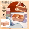 Layhit 4 Pcs Silicone Bento Box Reusable 3 Compartment Silicone
