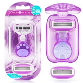Travel Razors for Women with Travel Case, Portable Razor Include 1 Handle and 2 Cartridges, The Best Travel Size Toiletries for Women, Purple