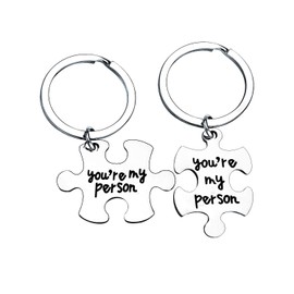 BESPMOSP 2PCs Couples Gifts You Are My Person Matching Keychains Set For Best Friends Greys Anatomy Gifts