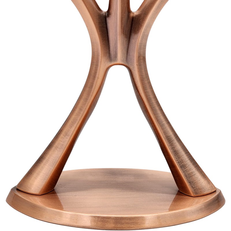 Contemporary Hanukkah Menorah, Polished, Non-tarnishing, Holds Most Hanukkah Candles (Copper)