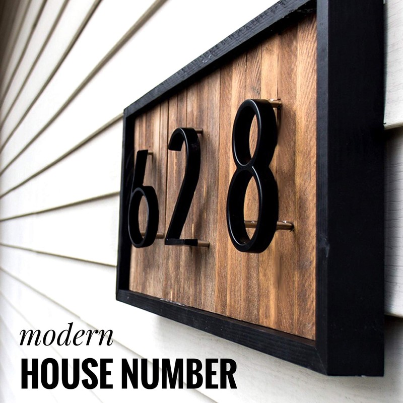 HASWARE Floating House Number Sign: 5 inch Modern Door Signage