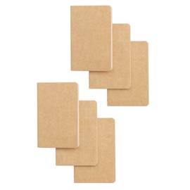 Pocket Notebook, 6 Pack Softcover Mini Notebooks 3.5" x 5.5" Kraft Brown Notebook Small Memo Notepad for Men Women Kids Traveler Author, 30 Sheets,60 Lined Pages