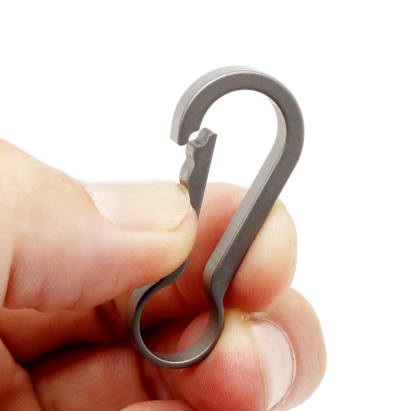 TUNUKE Titanium Carabiner Small Key Chain Keyring Ring Lightweight Mini,