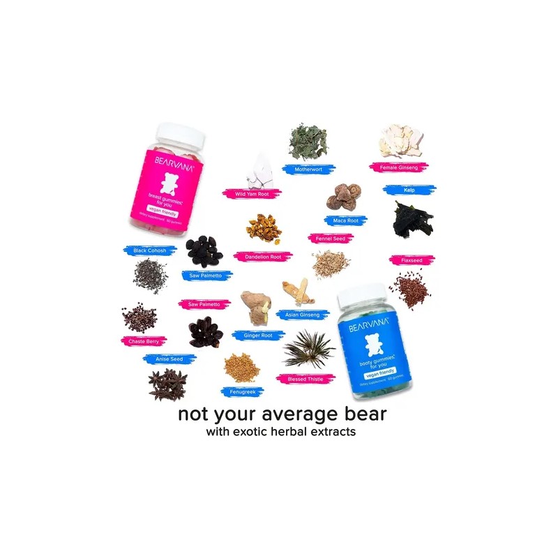 Bearvana Gomitas Soporte Glúteos Y Pecho 120 Unidades
