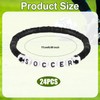 24pcs Soccer Bracelets, Soccer Beaded Bracelet Soccer Charm Bracelets for