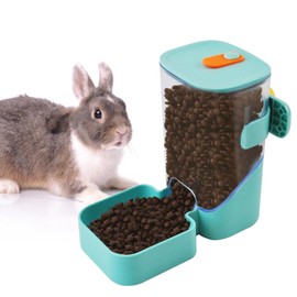 MUYG Automatic Rabbit Feeders for Cages,35 oz Hanging Rabbits Food Dispenser Guinea Pig Auto Gravity Feeder for Bunny Chinchilla Ferret Squirrel Hedgehog(Green)