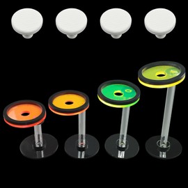 Saricho Fluorescent Acrylic Coral frag Rack,Live Coral Reef frag Bracket,frag Plugs Holder for Coral, This Set Contains Four columnar Acrylic Holders and Four White Premium Ceramic Bases
