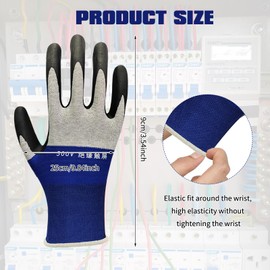 1 Pair of Insulating Gloves for Electricians, Electricians Gloves Soldering Gloves 500 V Electrically Insulated Gloves Rubber Protective Gloves for Electricians and Maintenance Professionals,