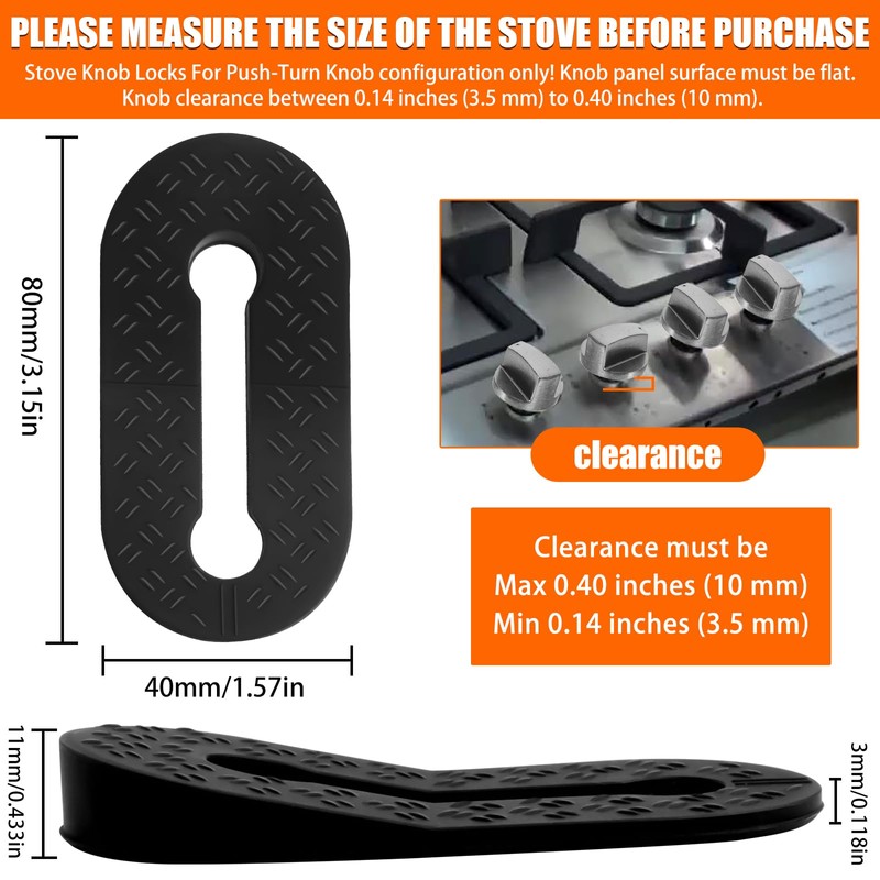 Child Proof Stove Knob Locks - Silicone Push-Turn Knobs Safety