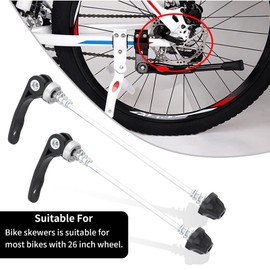 Haosie Quick Release Skewer Set, 1 Pair Bike Wheel Hub Front and Rear Skewers for MTB Road Mountain Bicycle