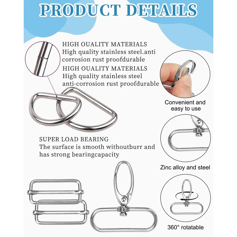 BPTRKOM Pack of 18 Bag Accessories Buckles - Bag Accessories