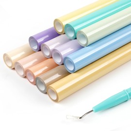 HTVRONT Boho Color HTV Vinyl Bundle - 12 Pack 12" ×3FT Heat Transfer Vinyl for T Shirts, Pastel Iron on Vinyl for Cricut, HTVRONT Heat Transfer Vinyl Bundle with 12 Macarons Color