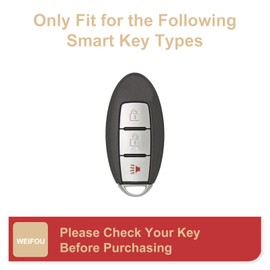 Fit for Nissan Key Fob Cover 3 Button, Smart Key Case for Altima Rogue Murano Pathfinder, Keys Shells with Keychain, Car Accessories Bling (RC3A Red)