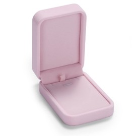 Oirlv Pink Velvet Necklace Box Pendant Gift Box Necklace Display Case for Engagement Wedding Birthday