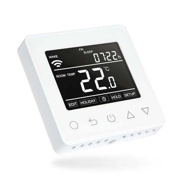Smart Wifi Electric Underfloor Heating Thermostat App Controlled 16Amp Under Floor Heating Control White With Floor Sensor