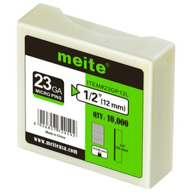 meite 23 Gauge Pin Nails, 10000 Counts 1/2-Inch Micro Headless Piner Nails - Galvanized 23GA Pins Nails for Nail Gun, Ideal for Fine Woodworking and Trim Work
