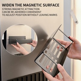 2-Piece Set Stainless Steel Magnetic Seasoning Storage Rack Kitchen Refrigerator Storage Shelfcolor: Milky white