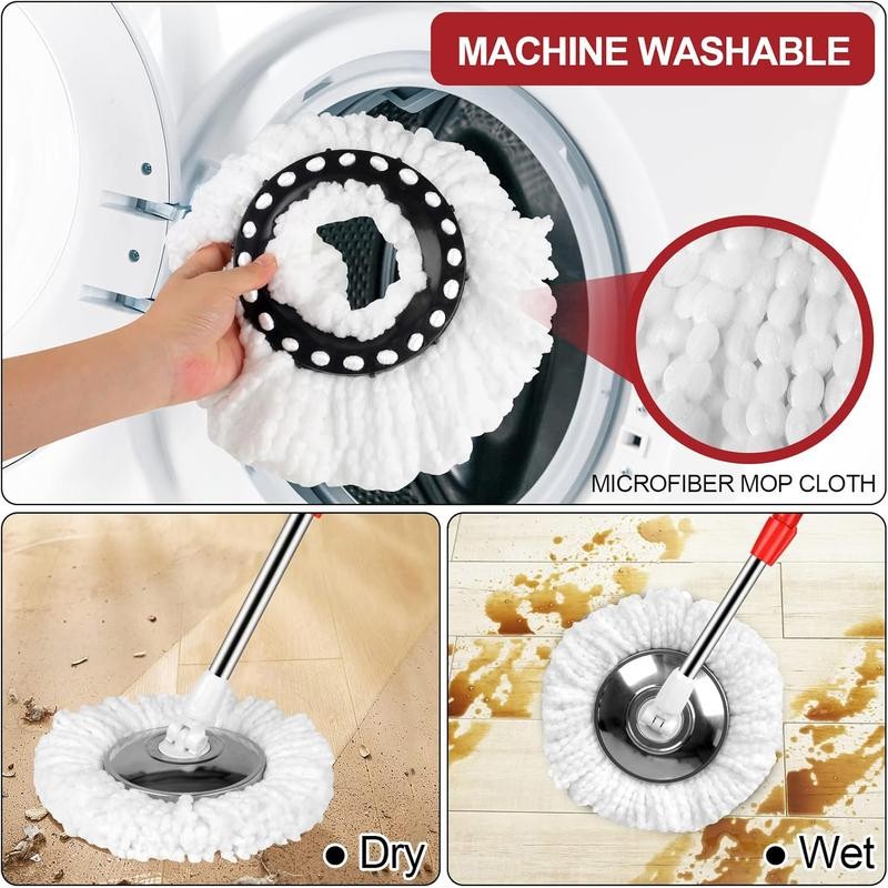 8 Pack Spin Mop Replacement Head for 360° Spin Mop