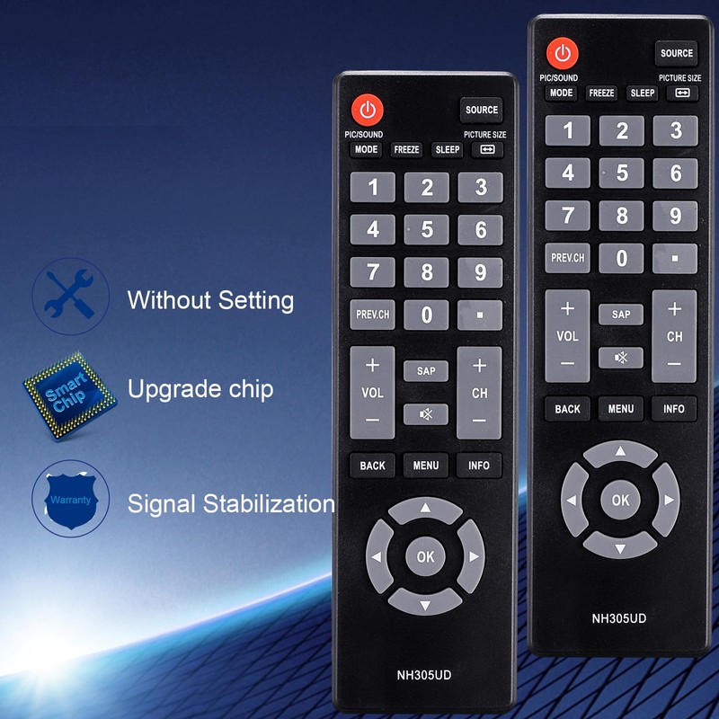 2 Pack NH305UD Remote Control Replacement Fit for Emerson LCD