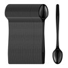 Plastic Spoons, 9" Long Handle Spoon, Black Sturdy Ice Cream
