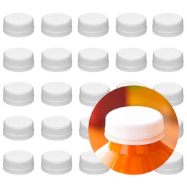 Lakesstory - Tapones de botella con sello de manipulación, tapa para botella de tapón de rosca, tapas de plástico para botellas de jugo (paquete de 25, blanco)
