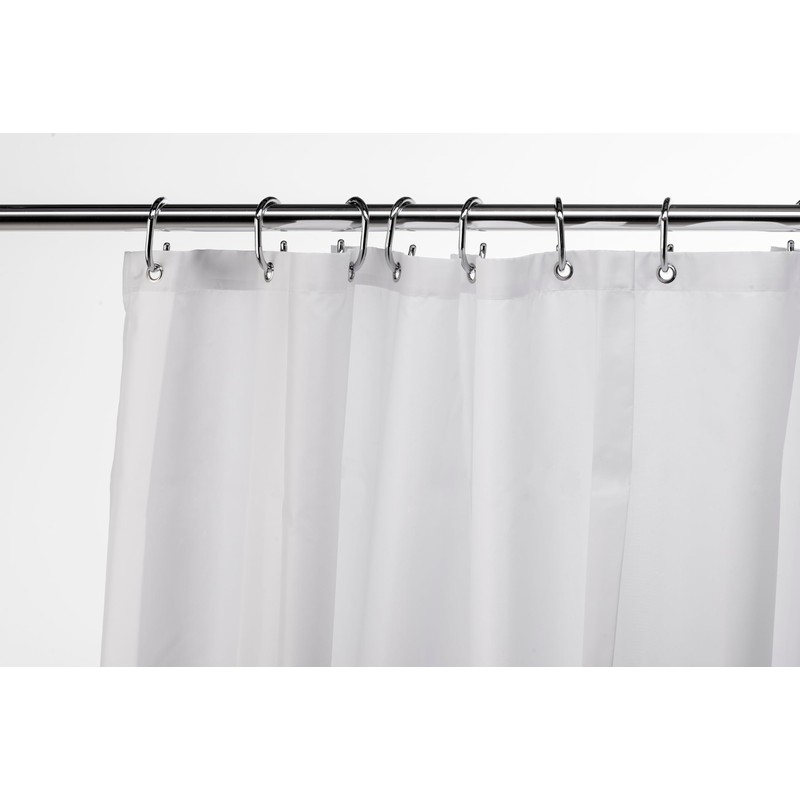 Croydex Plain White Textile Curtain with Hygiene 'N' Clean, 2000