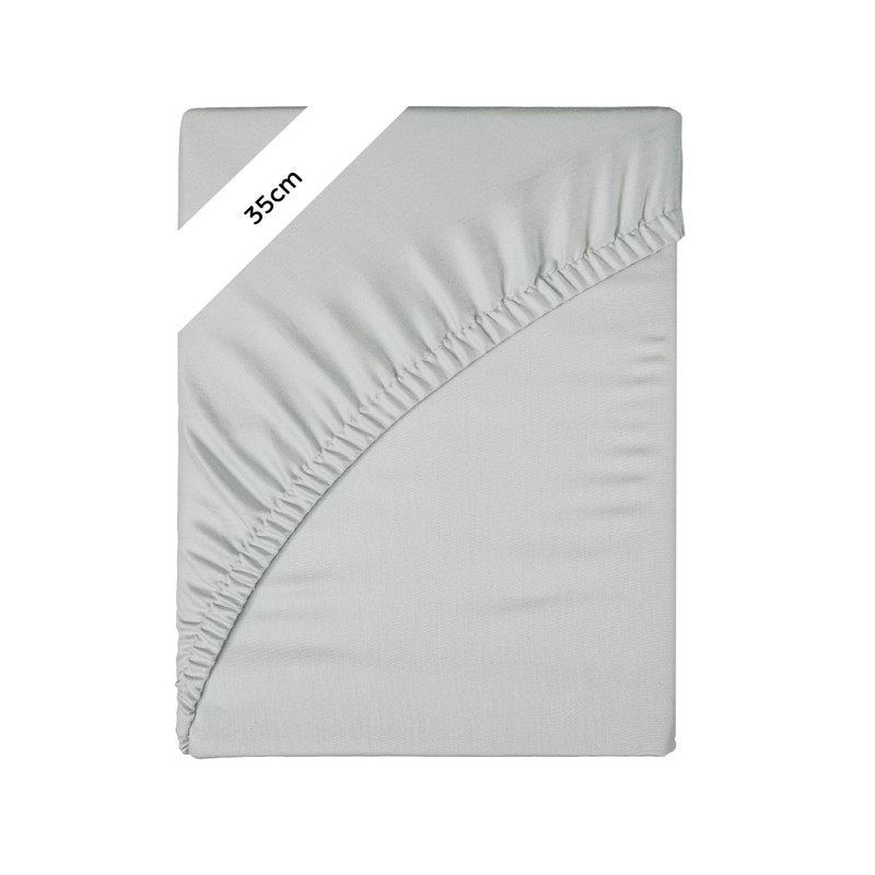 Ev Dekor Double Fitted Sheet Grey | Silver - Deep