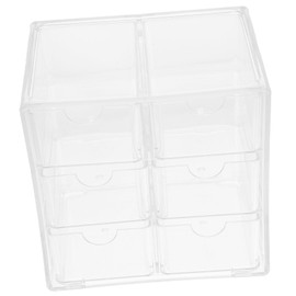 Ipetboom Transparent Stackable Desk Organizer with Drawers Multi Purpose Sundry Storage Box for Jewelry Makeup Skincare and Stationery Small Desktop Storage for Home and Office