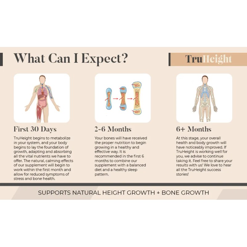 Truheight Vitaminas Para Crecer En Altura,60 Capsu Niños 5+