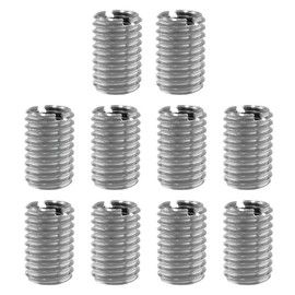 Threaded Sleeve M8 x M10 with Slotted Profile for Precise Thread Reinforcement - Made of Stainless Steel, 15 mm Thread Insert and Thread Adapter for Thread Repair (Pack of 10)
