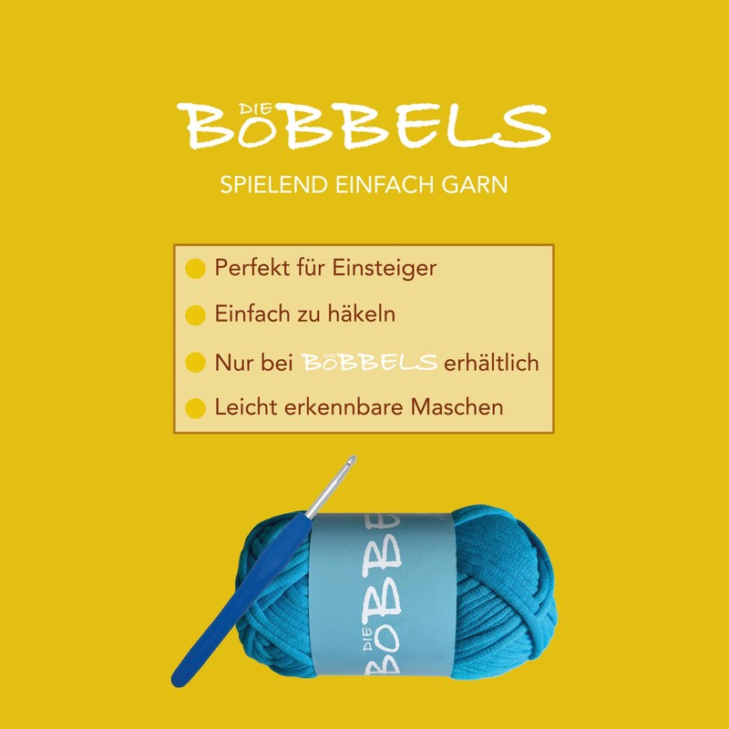 Die Bobbels Beginner's Crochet Set for Beginners with Easy Yarn,