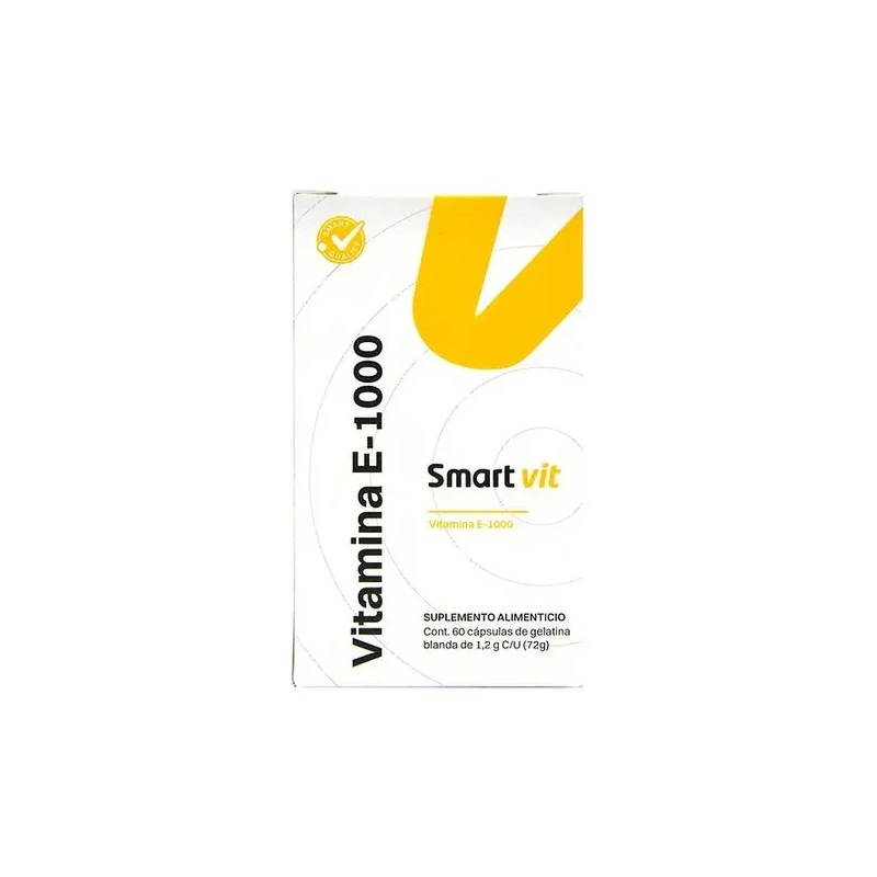 Vitamina E-1000 Smart Vit Anahuac 60cap 1.2gr Sabor Natural
