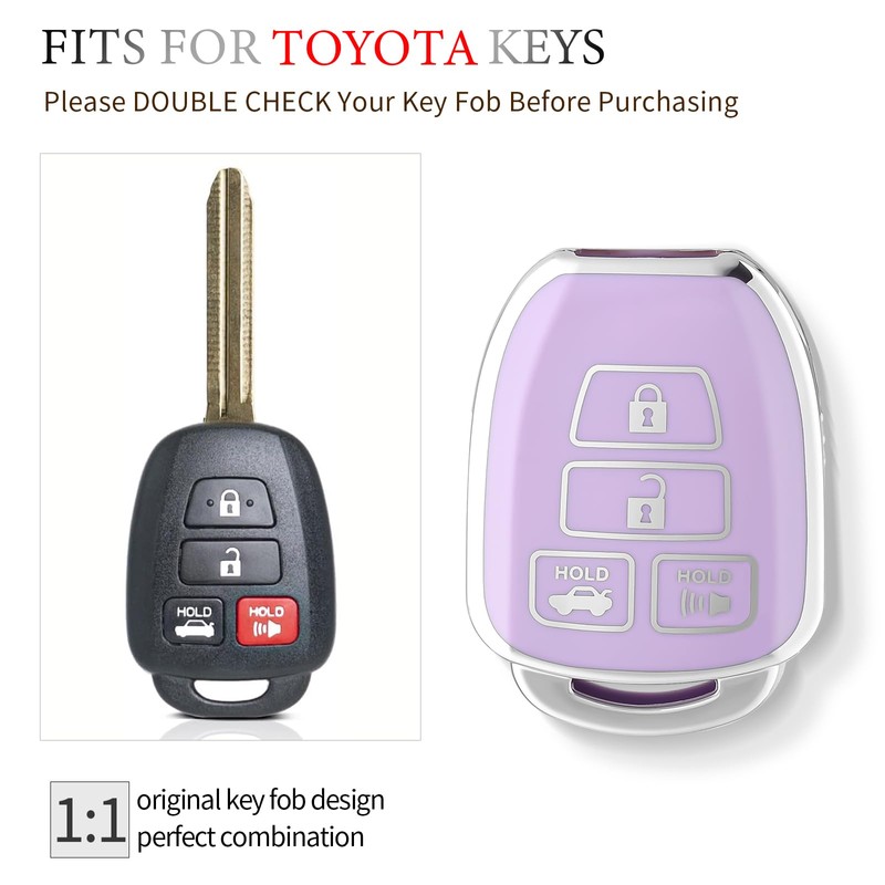 OFFCURVE Key Fob Cover for Toyota, Car Key Case for