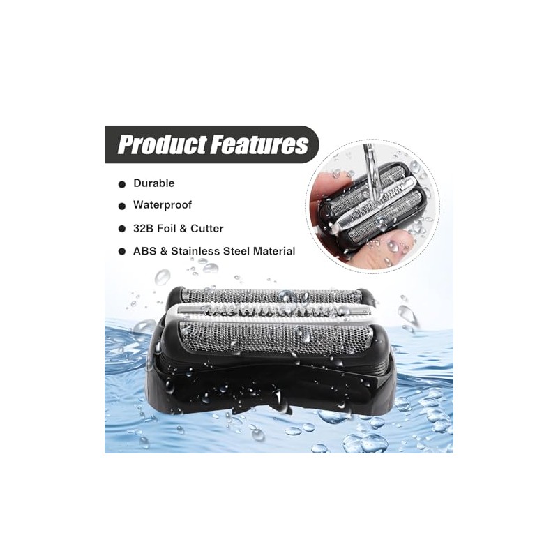 Pack of 2 Replacement Shaving Heads Compatible with Braun Series