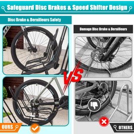 Floor Bike Stand for 5 Bikes, Bike Rack Safeguard Disc Brakes & Derailleurs, Waterproof Bike Holder Road/Kids/MTB Bicycles, Fits 12"-29" Tires, Upgraded 0.63" Steel Tubes, for Indoor Outdoor Garage