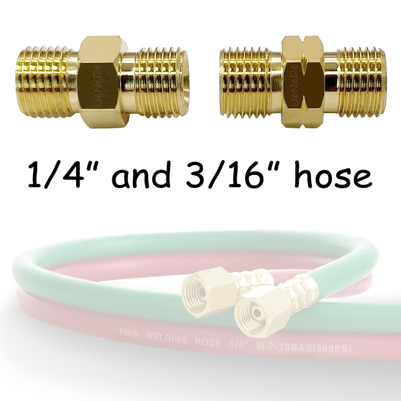 Uenede Welding Hose Extension Coupler, 9/16"-18 LH&RH for Oxygen Acetylene
