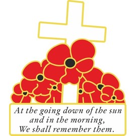 Poppy Car Window Sticker Remembrance Sunday Cross and Poppies - in Support of The Veterans Lifeline Charity