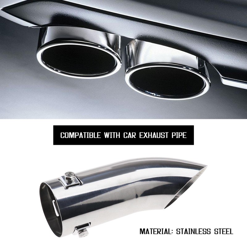 Car exhaust tailpipe, exhaust trims, tailpipes bent downwards, suitable for