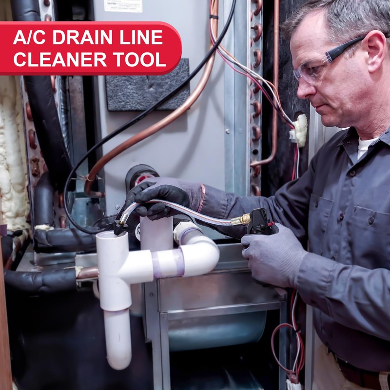 AC Drain Line Cleaner with 2 Flexible Hose (No Cartridges