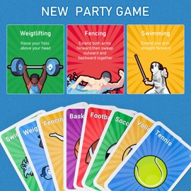 Sports Card Game - Soccer Basketball Volleyball Football Tennis - Speed-Matching Board Games for Adults Wildly Entertaining & Easy to Learn for Travel, Camping, Party, Game Night - 2-8 Players