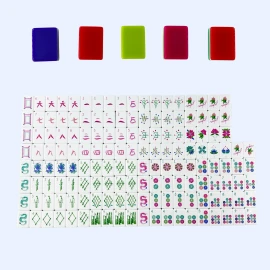 New Four Layer Anti Fading Acrylic Hand Painted Mahjong European and American Mahjong Tiles WholesaleColor: red and green